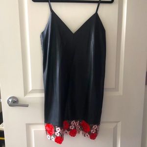 Black dress w/ red floral lace
